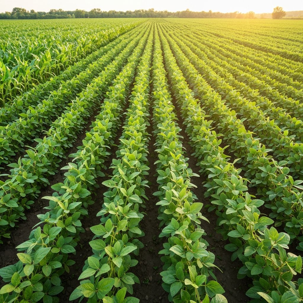 Lush green agricultural field